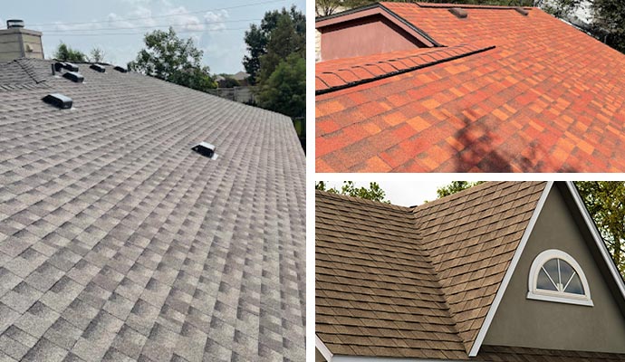 Collage of various types of roofing