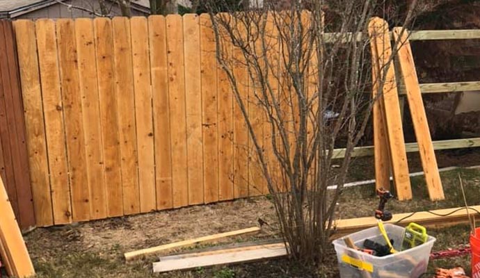 Fence installation using equipment