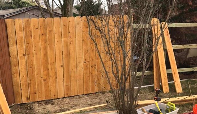 An installed wooden fence