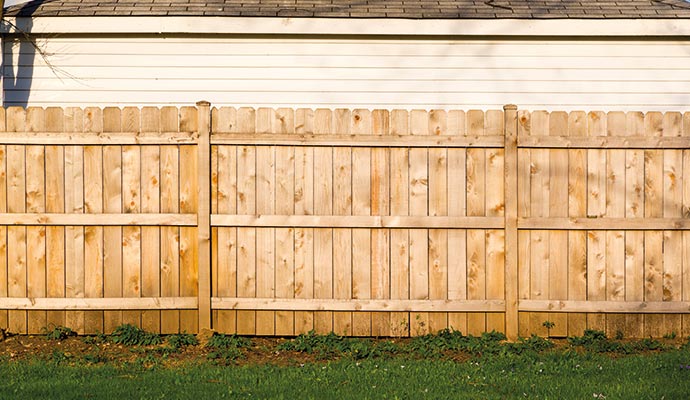 Repaired broken fence