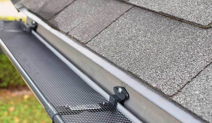 Newly installed gutter guards