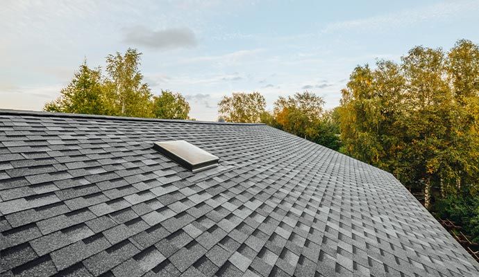 Newly renovated roof with onyx black shingles