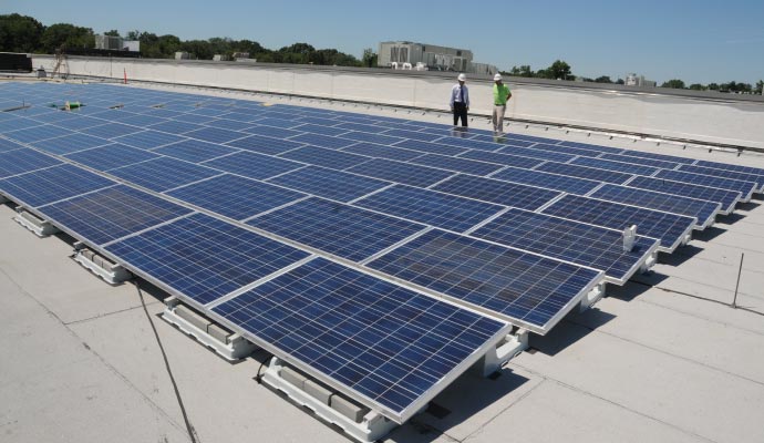 Commercial area solar panels