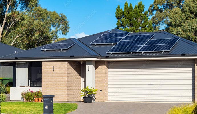 Installed solar panel for home