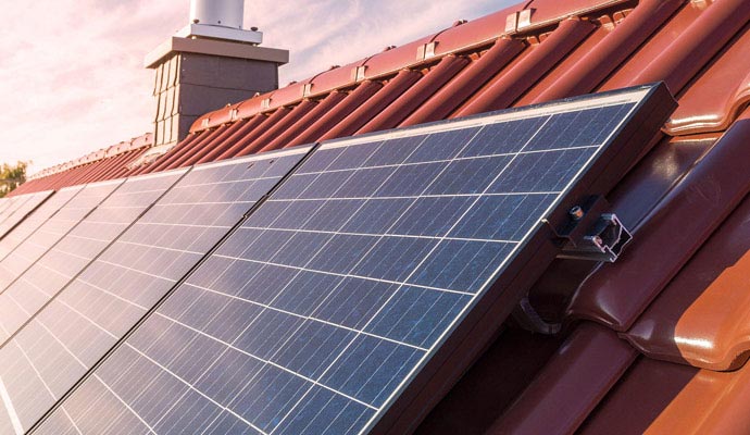 Installed solar panel