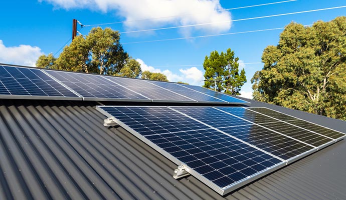 solar panel on roof